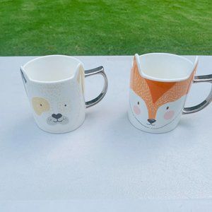 Pair of Rosanna Mugs (Puppy Dog and Fox)